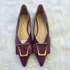 C Paravano Magenta Flats with Gold Accent Size  38 US 7.5 8